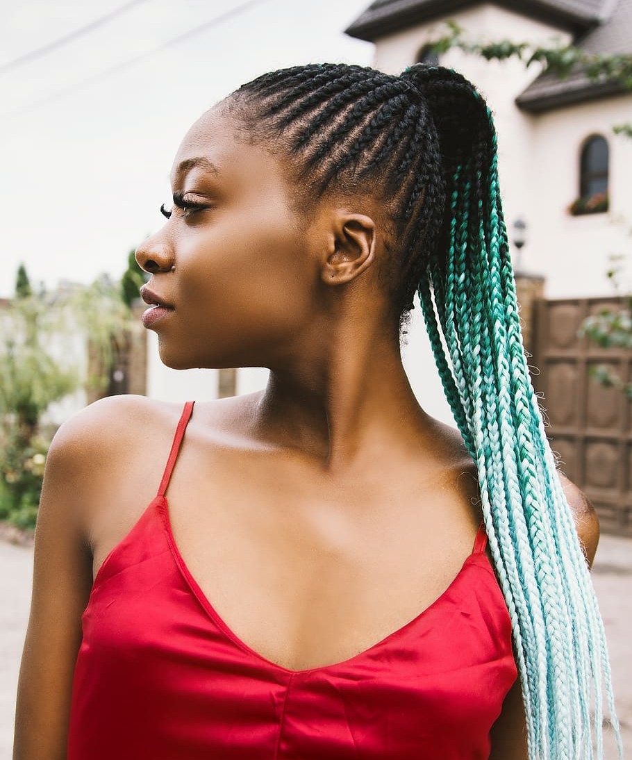 braids-green-hair-hair-model